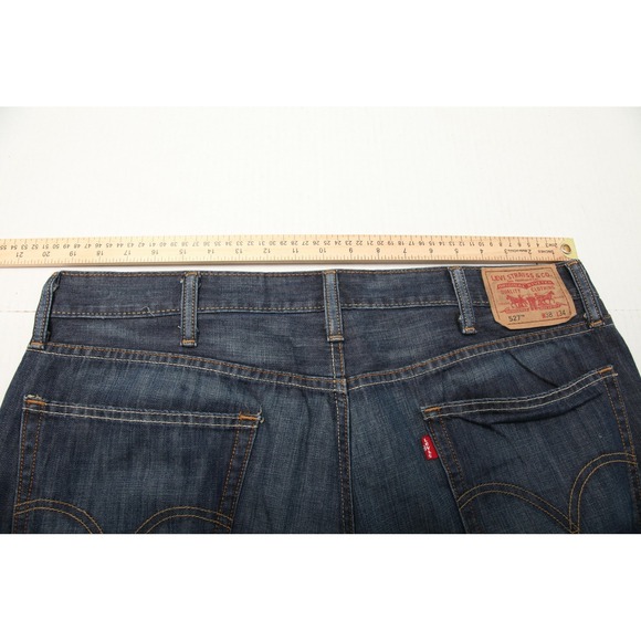 Levi's 527 Jeans Mens 38x34 Blue Boot Cut Denim Dark Wash Zip Fly 100% Cotton - Picture 9 of 16